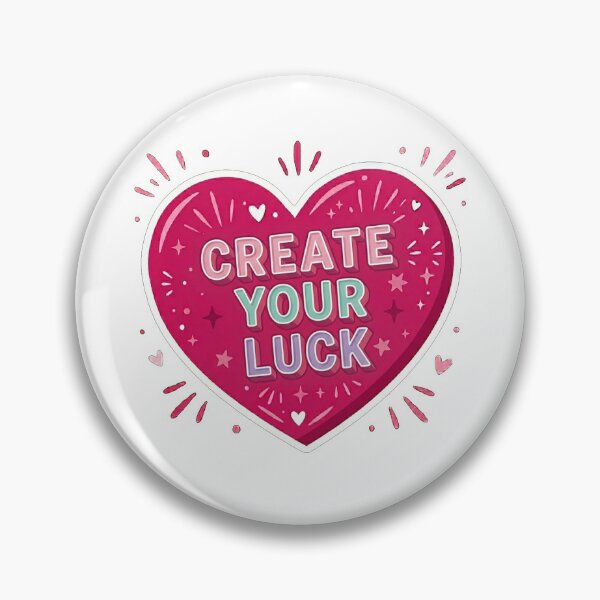 Item preview, Create Your Luck Heart Motivational Quote designed and sold by Owcomm.