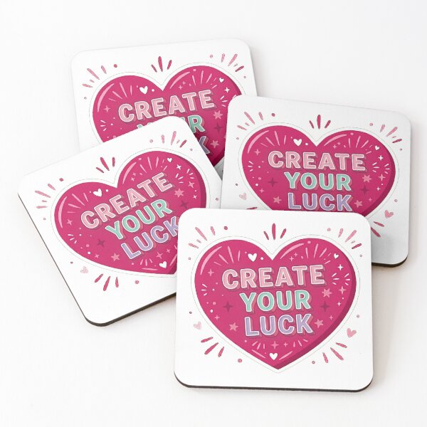 Item preview, Create Your Luck Heart Motivational Quote designed and sold by Owcomm.