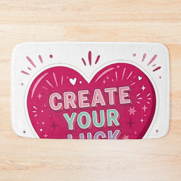 Item preview, Create Your Luck Heart Motivational Quote designed and sold by Owcomm.