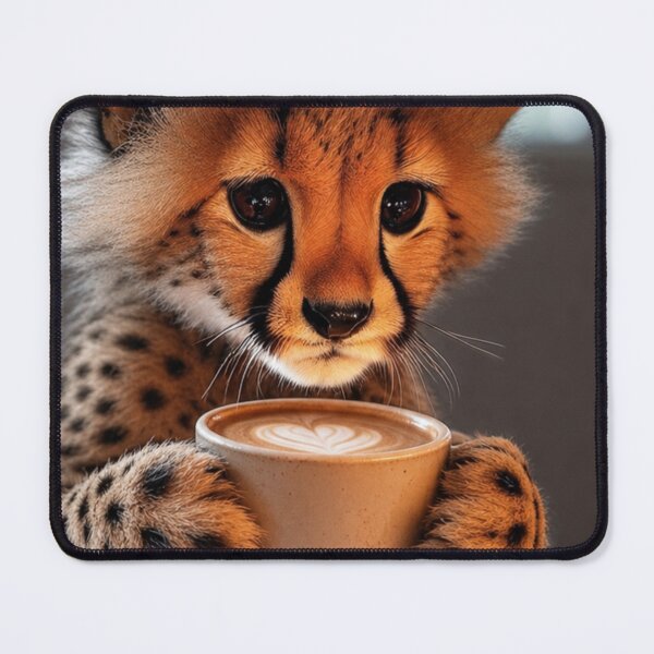 Item preview, COFFEE TIME WITH CHEETAH CUB designed and sold by Squirrel Adventurous.