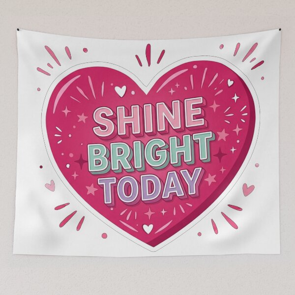 Item preview, Shine Bright Today Motivational Heart designed and sold by Owcomm.