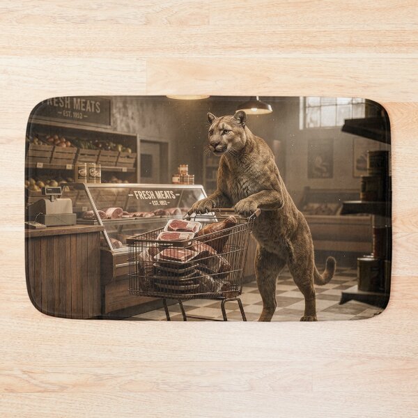 Item preview, Mountain Lion Prepares for a Backyard Barbecue designed and sold by Tridentulus.