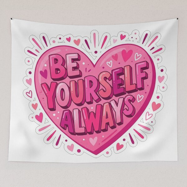 Item preview, Be Yourself Always Pink Heart Quote designed and sold by Owcomm.