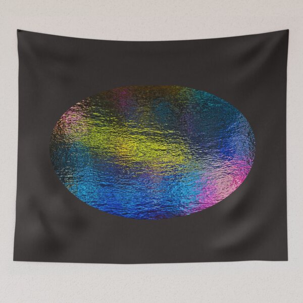 Item preview, Abstract Holographic Blue Silk Fluid Oval designed and sold by Elite Vintage Studio.