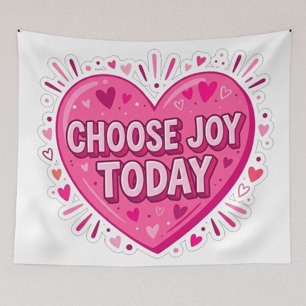 Item preview, Choose Joy Today Pink Heart Quote designed and sold by Owcomm.