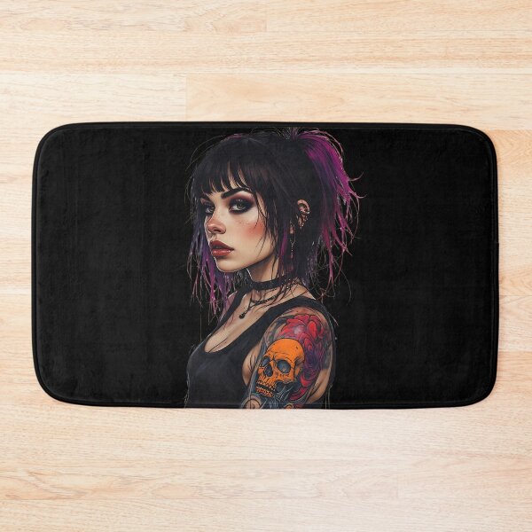 Item preview, Goth Girl with Skull Tattoo Alternative Digital Art designed and sold by UrbanPrts.