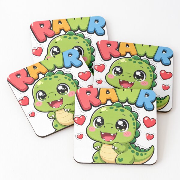 Item preview, Rawr Cute Kawaii Dinosaur T-Rex Saying designed and sold by BoosterShop.