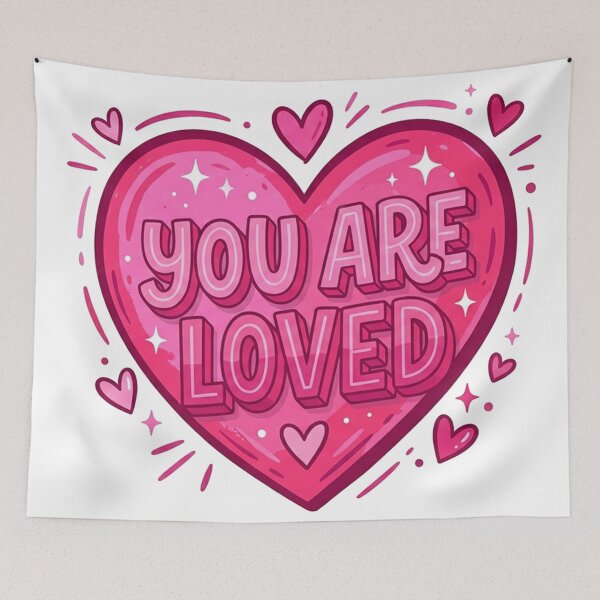 Item preview, You Are Loved Pink Heart Message designed and sold by Owcomm.