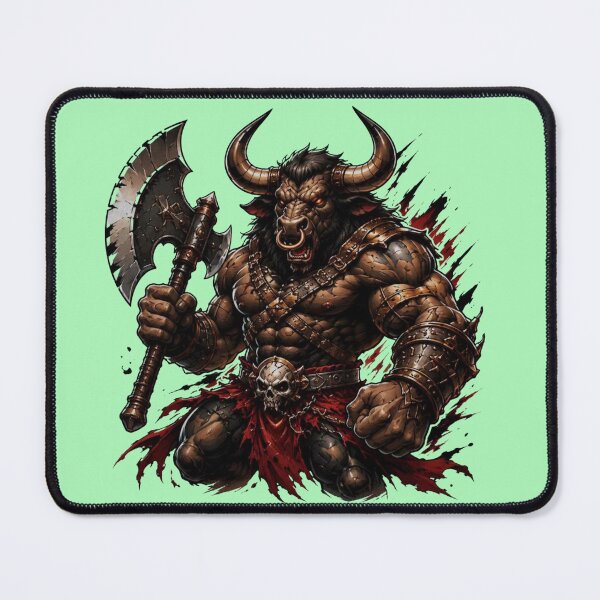 Item preview, Rampaging Minotaur Warlord – Savage Dark Fantasy Beast Warrior designed and sold by RAYBIL.