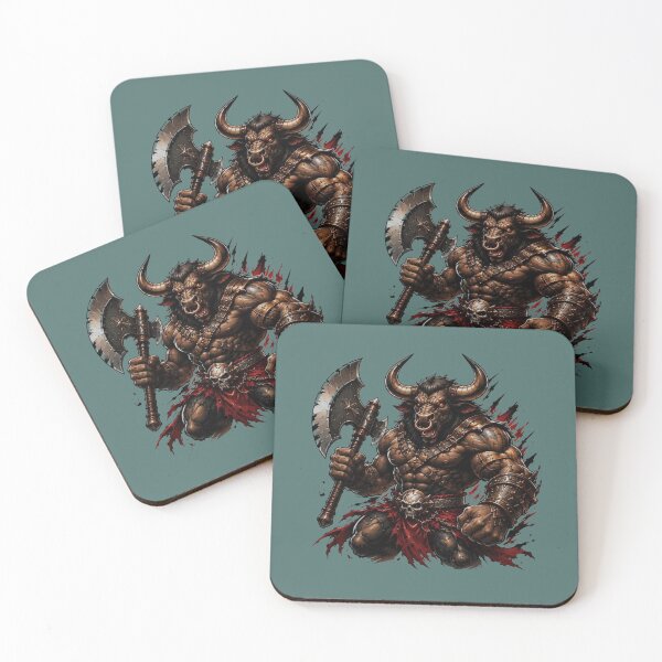 Item preview, Rampaging Minotaur Warlord – Savage Dark Fantasy Beast Warrior designed and sold by RAYBIL.