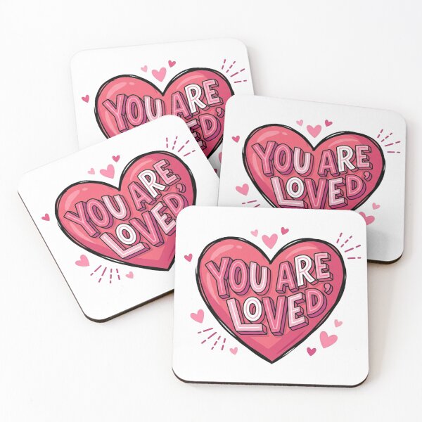 Item preview, You Are Loved Pink Heart Quote designed and sold by Owcomm.