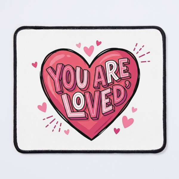 Item preview, You Are Loved Pink Heart Quote designed and sold by Owcomm.