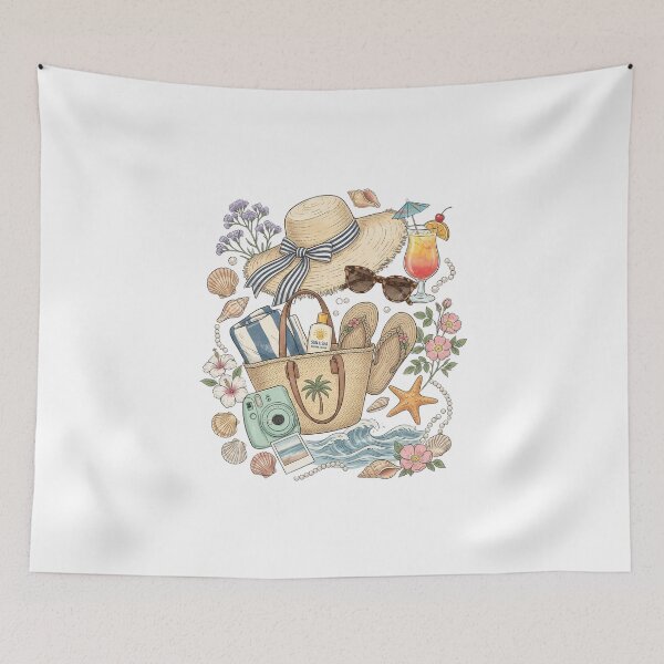 Item preview, Beach Vacation Essentials Coastal Summer Design designed and sold by ShopVelona.