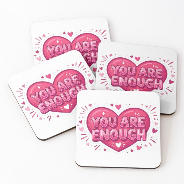 Item preview, You Are Enough Pink Heart Motivation designed and sold by Owcomm.