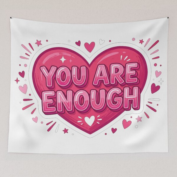 Item preview, You Are Enough Pink Heart Motivation designed and sold by Owcomm.