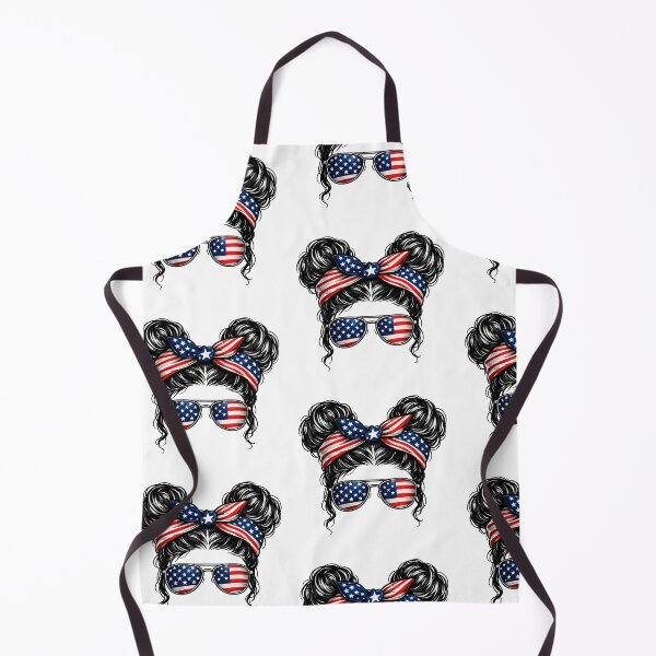Item preview, Patriotic American Messy Bun Girl designed and sold by PrettyRottenCo.