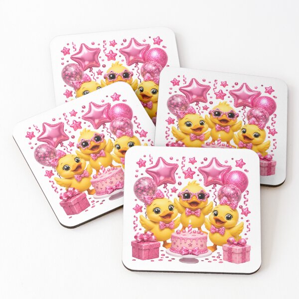 Item preview, Cute Pink Ducklings Birthday Party Cake & Balloons Kawaii Celebration Design designed and sold by Celebrate & Sparkle.