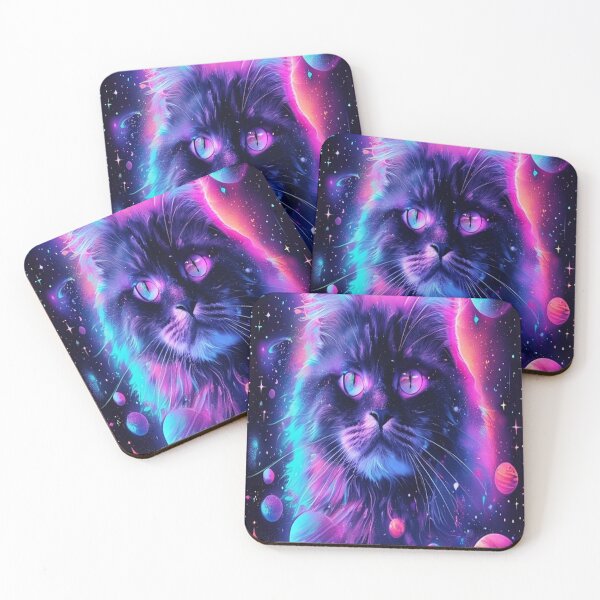 Item preview, Cosmic Cat Among the Planets — Galaxy Poster designed and sold by Vestra Design.