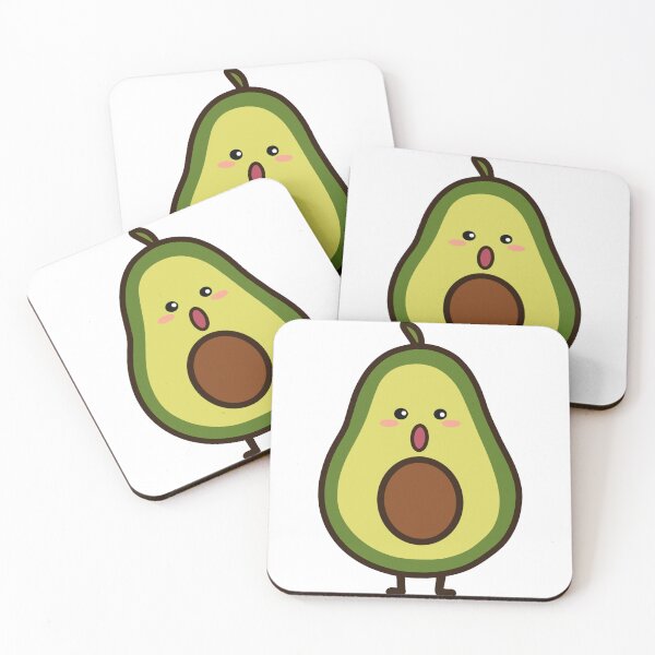 Item preview, Cute Surprised Avocado Sticker | Kawaii Avocado Character designed and sold by SunCraftStudio.