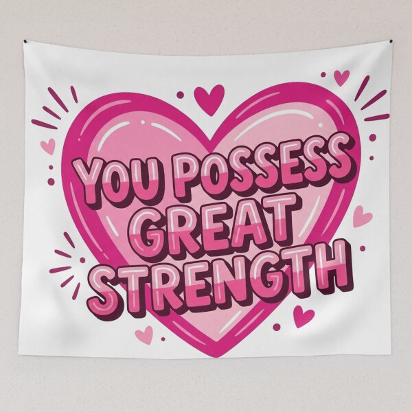 Item preview, You Possess Great Strength Motivational Heart Quote designed and sold by Owcomm.