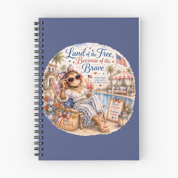 Item preview, Land of the Free, Because of the Brave™ | Palm Beach Monkey Summer Collection designed and sold by TeelieTurner.