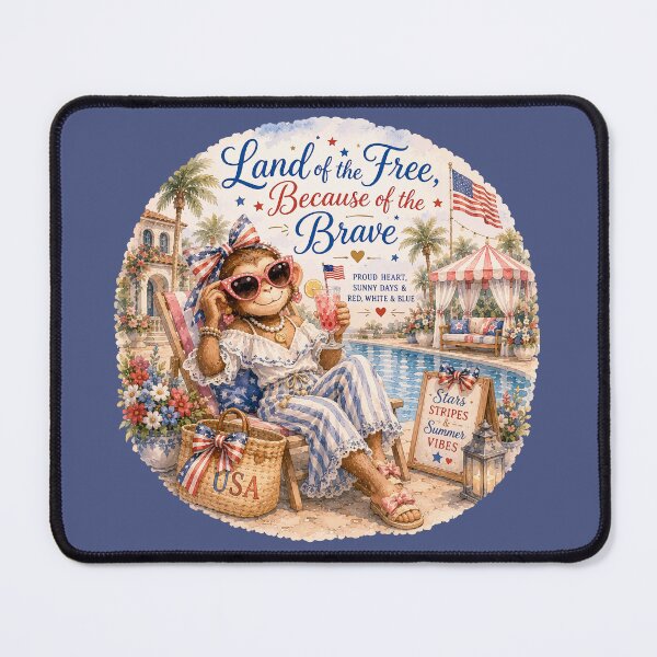 Item preview, Land of the Free, Because of the Brave™ | Palm Beach Monkey Summer Collection designed and sold by TeelieTurner.