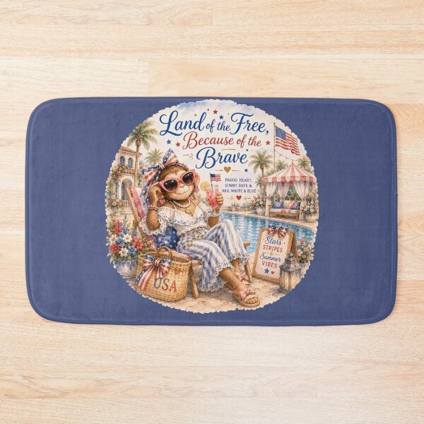 Item preview, Land of the Free, Because of the Brave™ | Palm Beach Monkey Summer Collection designed and sold by TeelieTurner.