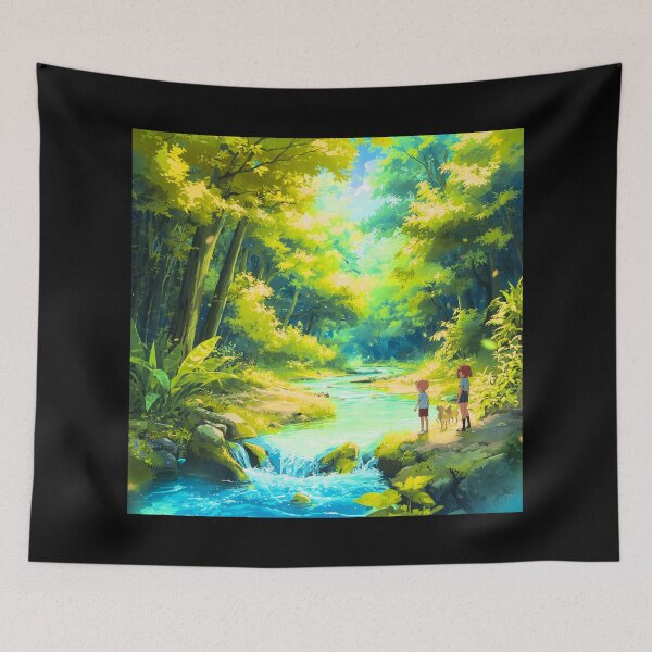 Item preview, Magical Forest River Adventure | Dreamy Nature Anime Landscape designed and sold by DervoTeck2767.