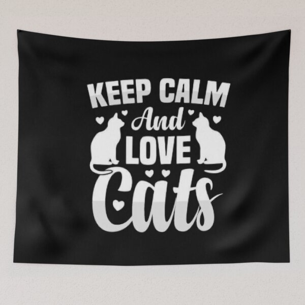 Item preview, T-Shirt Chat Keep Calm And Love Cats – Look Rétro Amoureux Des Chats designed and sold by LunaCat Studio.