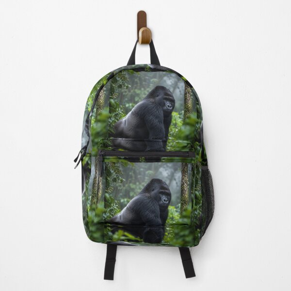 Item preview, Majestic Mountain Gorilla in Misty Jungle designed and sold by SavannaCanvas.