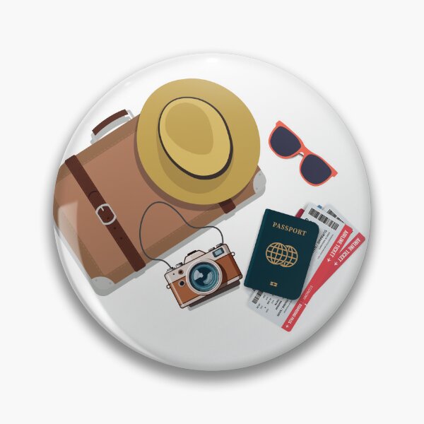 Item preview, Vintage Travel Essentials Flat Lay Vector Illustration designed and sold by some peace.