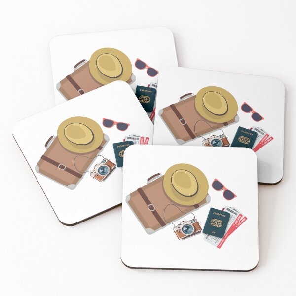 Item preview, Vintage Travel Essentials Flat Lay Vector Illustration designed and sold by some peace.