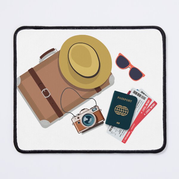 Item preview, Vintage Travel Essentials Flat Lay Vector Illustration designed and sold by some peace.