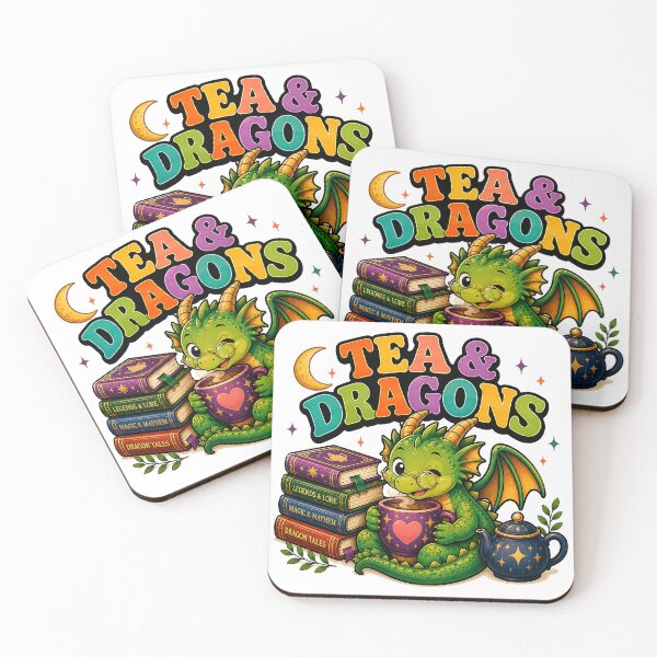 Item preview, Tea & Dragons – Cute Fantasy Dragon Tea Lover Bookworm Design designed and sold by Digital Culture Studio.
