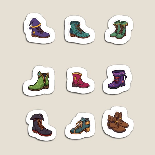 Item preview, Fantasy Boots Sticker Pack | Magical Footwear Collection | Wizard, Pirate, Dragon Scale & Fairy Boots Clipart designed and sold by hknshop.