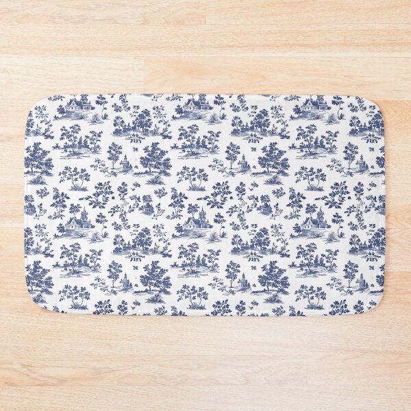 Item preview, Blue Toile de Jouy Countryside Phone Case for Mom | Vintage French Village Journal for Students | Elegant Chateau Floral Tote Bag for Teacher | Navy Blue Landscape Blanket for Friends designed and sold by VivaFy.