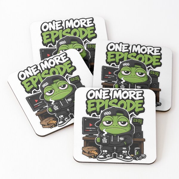 Item preview, ONE MORE EPISODE – Sleepy Frog Gamer Streetwear Sticker designed and sold by Aesthicer.