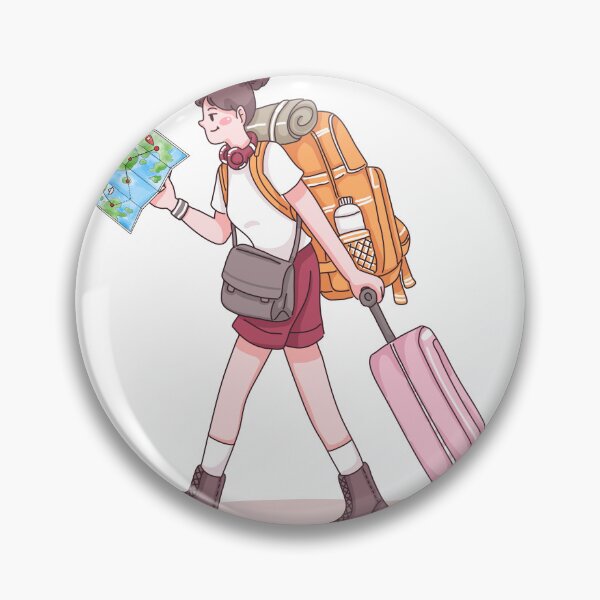Item preview, Cute Kawaii Backpacker Girl Solo Female Traveler Vector designed and sold by some peace.