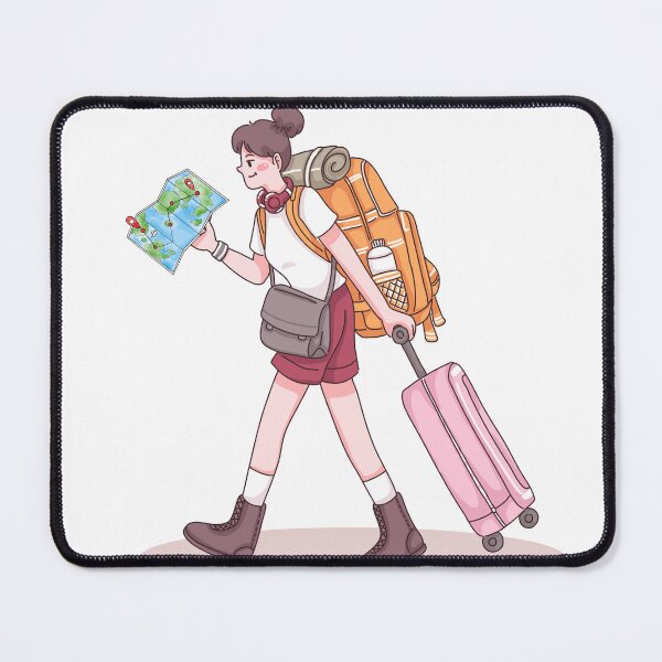 Item preview, Cute Kawaii Backpacker Girl Solo Female Traveler Vector designed and sold by some peace.