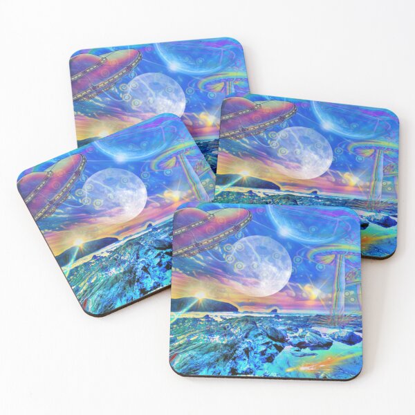 Item preview, Beach Trip with Giant Mushrooms designed and sold by sadeelisha.art.
