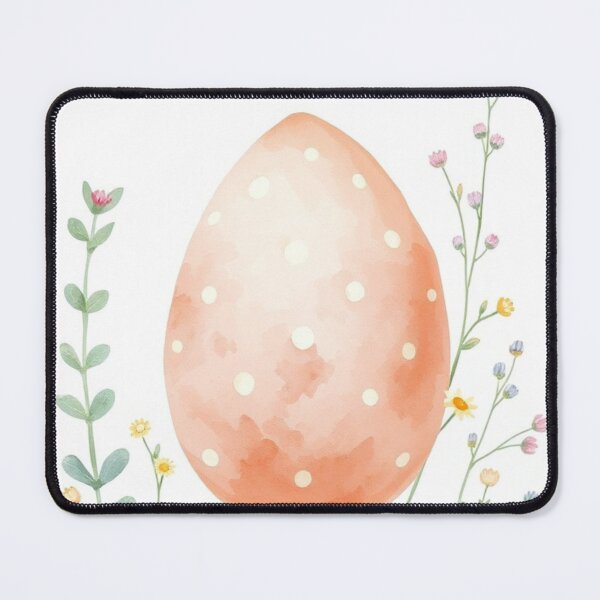 Item preview, Watercolor Peach Easter Egg with Wildflowers designed and sold by Vida e Arte.
