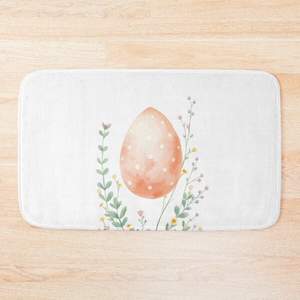 Item preview, Watercolor Peach Easter Egg with Wildflowers designed and sold by Vida e Arte.
