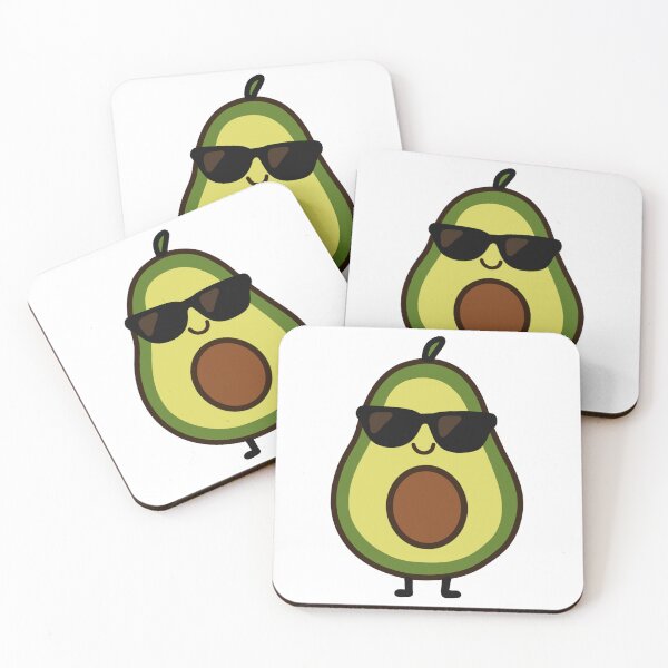Item preview, Cool Avocado with Sunglasses Sticker | Kawaii Avocado Character designed and sold by SunCraftStudio.