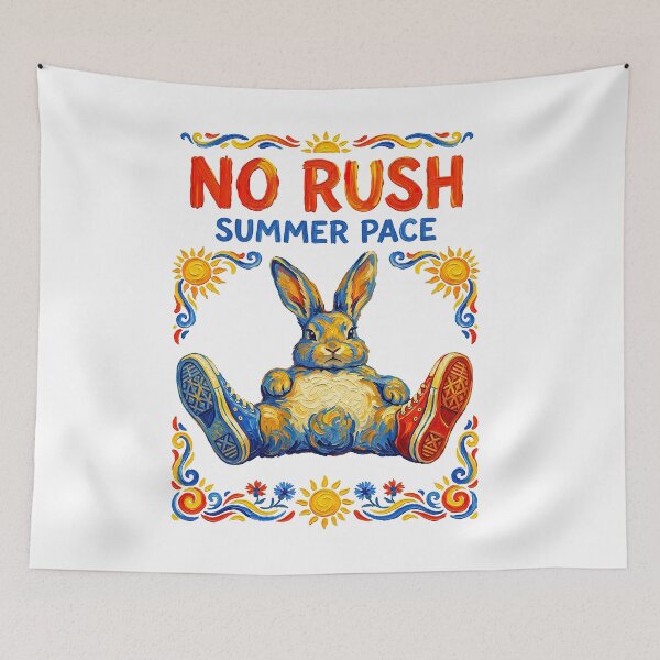 Item preview, No Rush Summer Pace Retro Bunny Vibes designed and sold by TeeARTHY.