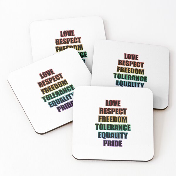 Item preview, Love Respect Freedom Tolerance Equality Pride -  LGBT Pride Values designed and sold by Inspirationmotivation.