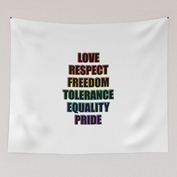 Item preview, Love Respect Freedom Tolerance Equality Pride - LGBT Pride Values designed and sold by Inspirationmotivation.