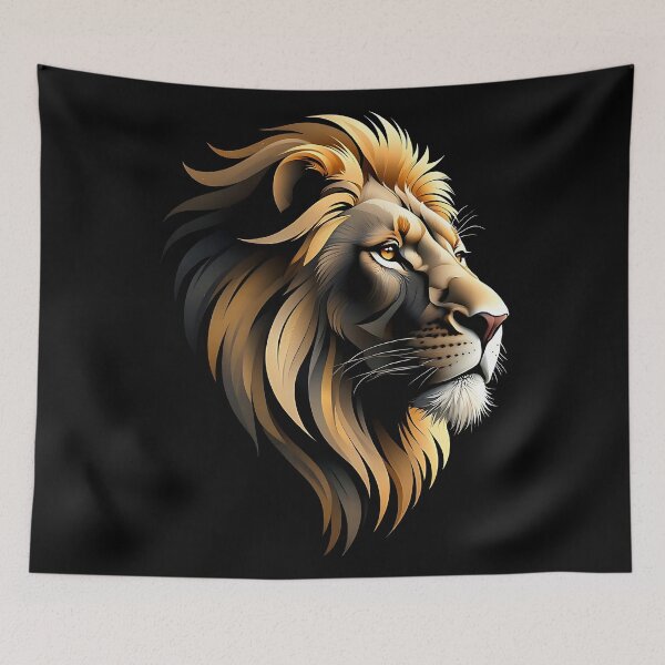 Item preview, Majestic Lion Head Wildlife Illustration designed and sold by UrbanPrts.