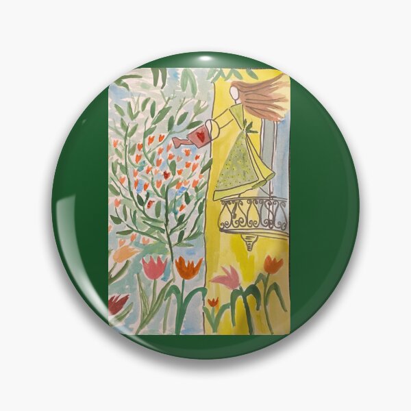 Item preview, A woman is watering the garden flowers. designed and sold by Dibateam.
