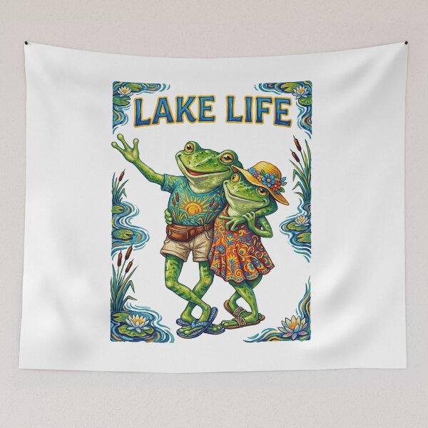 Item preview, Lake Life Summer Frogs On Vacation designed and sold by TeeARTHY.