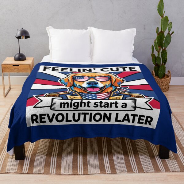 Item preview, Funny Golden Retriever Patriotic Dog Meme – Feelin Cute Revolution July 4th designed and sold by The Real Life Symphony.